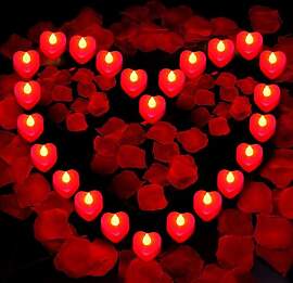 ZOYDP 24 Stück Herz Form LED Teelichter,