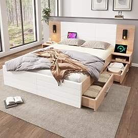 Zravenna Bett 180x200 mit Stauraum, Holzbett