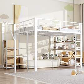 Zravenna Hochbett 140x200cm mit Sicherheitstreppe, 