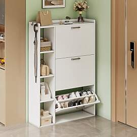 Ztexkee Schuhschrank mit 3 Klappen Schuhkipper