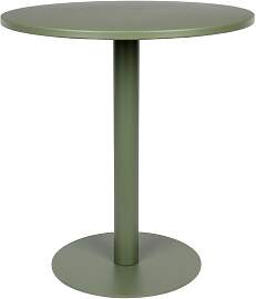 Zuiver Bistrotisch aus grünem Metall, rund, 2
