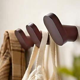 ZUNTO 4 Stück Wandhaken aus Holz, Handtuchhalter