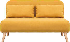 Zweisitzer-Relaxsessel aus Samtstoff in Senfgelb