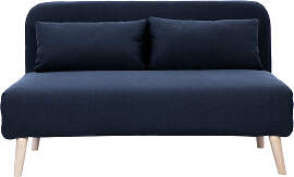Zweisitzer-Schlafsofa aus dunkelblauem Stoff und