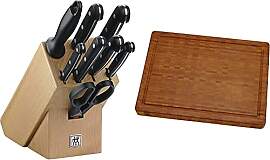 ZWILLING Messerblock (8-tlg.) und Schneidebrett,