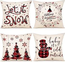 ZWJD Kissenbezug Weihnachten 40x40 4er Set