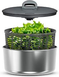 Zyliss Easy Spin Salatschleuder Edelstahl Groß,