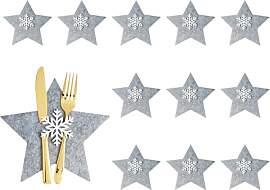 ZYLOUY 12 Stück 15 CM Grau Weihnachts
