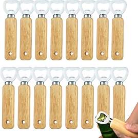 Zyluniy 16 Stück Flaschenöffner Holz, Geschenk