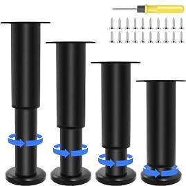 ZYNERY 4 Stück Möbelfüße Verstellbar, 12-18 cm 