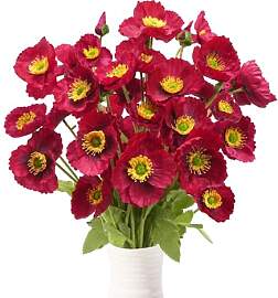 Zythrem 10pc Kunstblumen Rot Frühlingsblumen