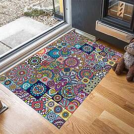 ZZDXW Fußmatte Bunte Mandalas Schmutzfangmatte